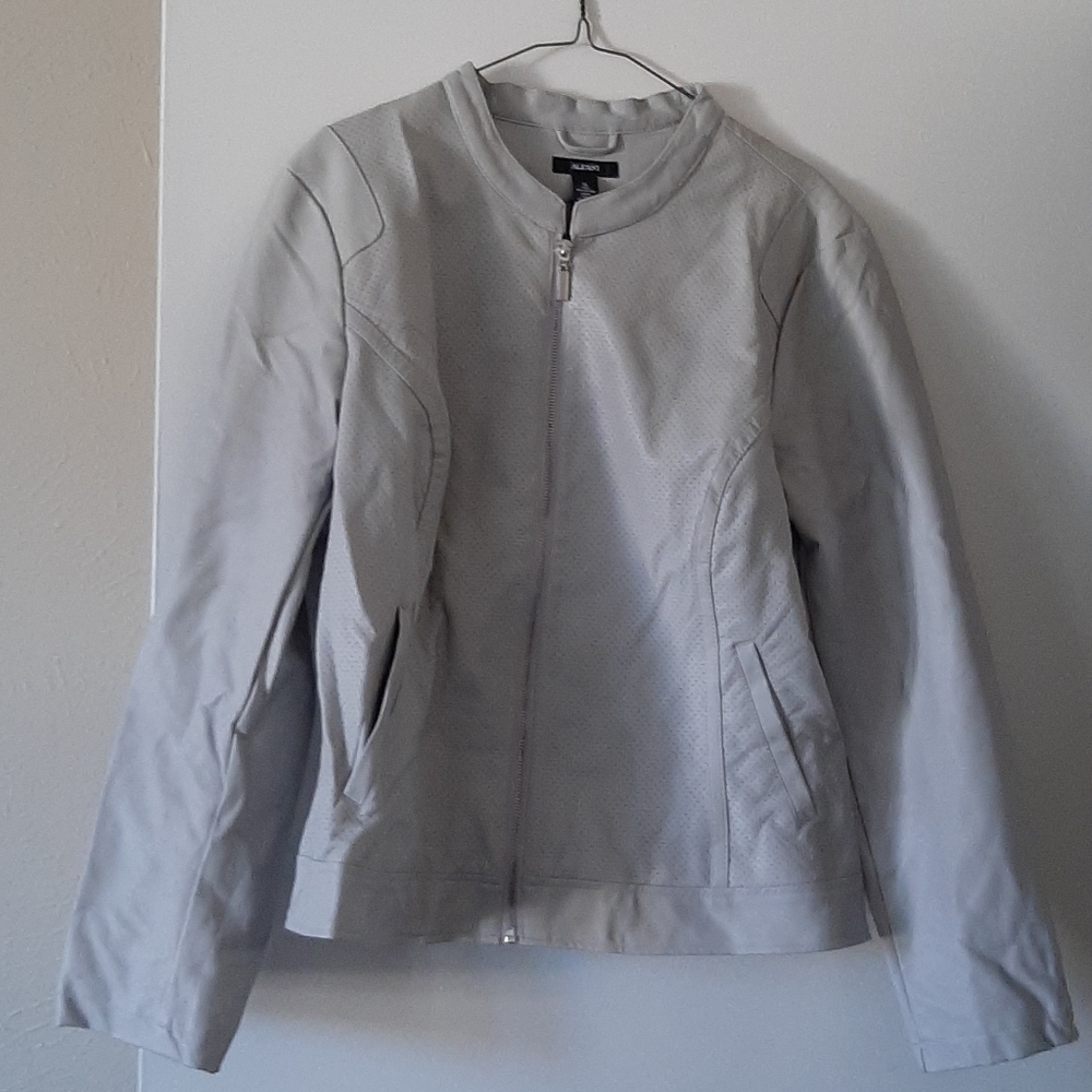 Alfani grey faux leather jacket